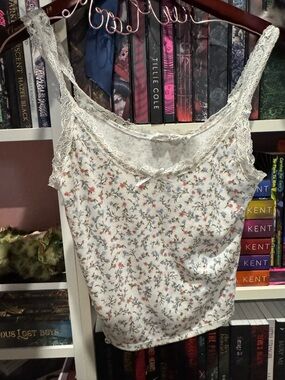 Hippie Rose Cream Floral Lace-Trim Camisole